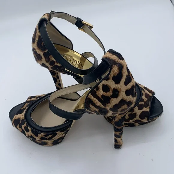 MICHAEL KORS HEELS LEOPARD PRINT SIZE 7 - Picture 6 of 10